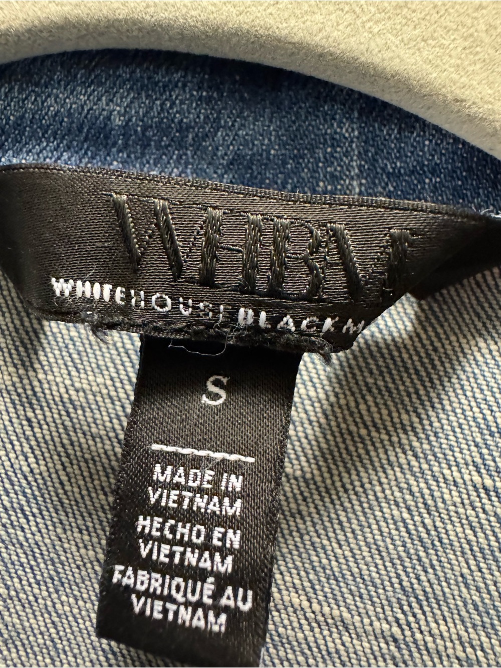 White House Black Market Light Blue Denim Jacket with Lace-Up Sides - Picture 5 of 11